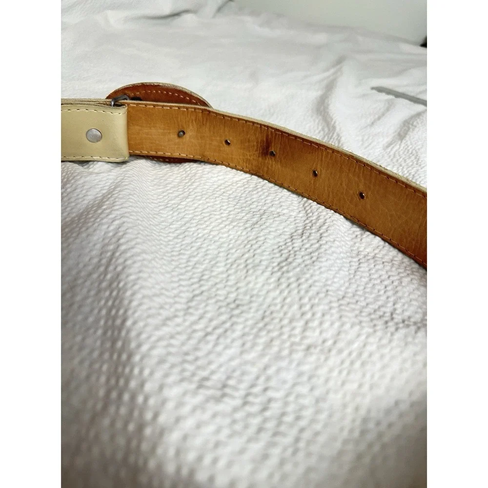 Authentic Mexican Leather Embroidered Belt Western YAC 42